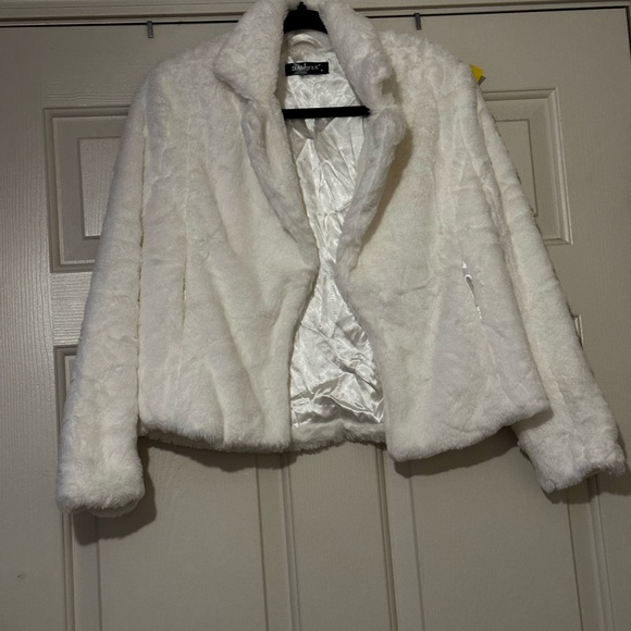 White Faux Fur Jacket - Picture 2 of 2